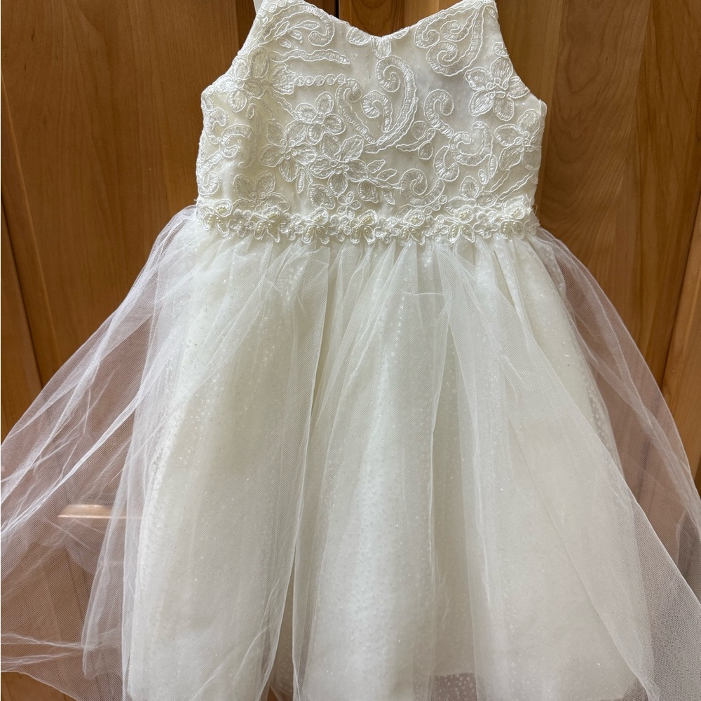Flower girl dress Glitter ivory  Formal Kids Dress